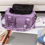 Personalised Waterproof Cartoon Birth Flower Name Weekend Bag with Shoulder Strap and Compartments Birthday Christmas Gift for Women