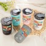 Personalized Colorful Letter Cousin Crew Cartoon 12oz Lowball Insulated Tumbler with Flip Lid and Straw Birthday Christmas Gift for Kids Family