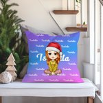 Gepersonaliseerde kleurrijke gradiënt cartoon karakter woord wolk kussenhoes met namen Home Decor Kerst verjaardagscadeau voor familie kinderen