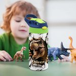 Personalised Cool Dinosaur 12oz Sport Water Bottle with Straw Birthday  Back to School Gift for Kids