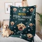 Personalized Multicolor Official Snuggle Dog Cat Photo Paw Print Soft Throw Blanket with Name Home Decor Birthday Christmas Gift for Pet Lovers