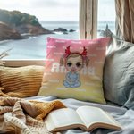 Gepersonaliseerde kleurrijke gradiënt cartoon karakter woord wolk kussenhoes met namen Home Decor Kerst verjaardagscadeau voor familie kinderen