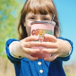 Personalized Colorful Letter Cousin Crew Cartoon 12oz Lowball Insulated Tumbler with Flip Lid and Straw Birthday Christmas Gift for Kids Family