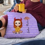Personalized Cute Cartoon Character Birth Flower Multicolour Throw Pillow Cover with Names Home Decor Christmas Birthday Gift for Family Kids
