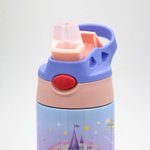 Botella de agua para niños con asa y pajita de silicona personalizada Fantasy Rainbow Unicorn Castle 12oz Insulated Kid Water Bottle with Handle and Silicone Straw Birthday Christmas Gift for Girls