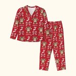 Ensemble de pyjama à manches longues avec nom et initiales Cadeau de Noël pour femmes