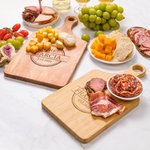 Personalized Wood Engraved Monogrammed Reversible Cheese Charcuterie Cutting Board with Grip Made in USA Housewarming Wedding Gift for Family