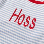 Pyjama doux à rayures avec nom brodé Cadeau de Noël pour garçons et filles