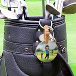 Personalised Cartoon Character Adjustable Leather Golf Tee Holder Bag Tag with Name Birthday Sports Gift for Golfers Golf Players
