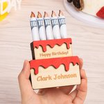 Tarta de Cumpleaños Personalizada Monedero de Madera con Texto y Nombre Grabados Regalo de Cumpleaños para un Amigo de la Familia