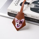 Personalizada Perro Gato Foto Etiqueta de la bolsa de cuero con nombre Regalo de cumpleaños para los amantes de las mascotas