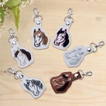 Gepersonaliseerde lederen paard borduurwerk kwastjes kapsel sleutelhanger met naam verjaardag vakantie cadeau voor paardenliefhebbers