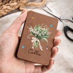 Bouquet di fiori di famiglia personalizzato in legno con aghi magnetici e nome Regalo di compleanno per la festa della mamma, nonna e amante del cucit