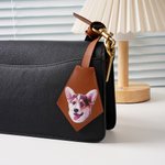 Personalizada Perro Gato Foto Etiqueta de la bolsa de cuero con nombre Regalo de cumpleaños para los amantes de las mascotas