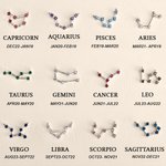 Personalisierte zierliche Sternzeichen Anhänger Halskette mit Geburtssteinen Konstellation Schmuck Geburtstag Jahrestag Geschenk für Frauen