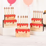 Tarta de Cumpleaños Personalizada Monedero de Madera con Texto y Nombre Grabados Regalo de Cumpleaños para un Amigo de la Familia