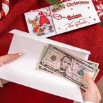 Personalized Santa Elk Snowman Design Christmas Card Money Wallet with Envelope for Cash Christmas Gift for Family Kids