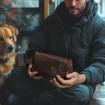Gepersonaliseerde Schattige Hond Waterdichte Leren Toilettas met Naam Verjaardag Reisaccessoires Verjaardagscadeau voor Groomsmen Mannen