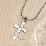 Personalized Cross Necklace with Engraved Text Religious Jewelry Baptism Christmas Gift for Men