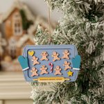 Personalizado 1-10 Gingerbread Man Cat Dog Cookie Adorno de Navidad de madera con el nombre grabado y el título de la decoración del árbol de Navidad de regalo para la familia de los niños