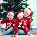 Personalisierte weiche und Plüsch Weihnachtsmütze mit Glitzer bestickt Name Stocking Stuffer Weihnachtsfeier Geschenk für Familie