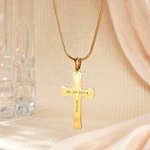 Personalized Cross Necklace with Engraved Text Religious Jewelry Baptism Christmas Gift for Men