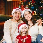 Personalisierte weiche und Plüsch Weihnachtsmütze mit Glitzer bestickt Name Stocking Stuffer Weihnachtsfeier Geschenk für Familie