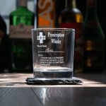 Verre à Whisky Vin Personnalisé avec Nom Gravé Dessous de Verre en Ardoise Prescription Alcoolique Cadeau Anniversaire Fête pour Papa Grand-Père