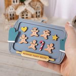 Personalizado 1-10 Gingerbread Man Cat Dog Cookie Adorno de Navidad de madera con el nombre grabado y el título de la decoración del árbol de Navidad de regalo para la familia de los niños