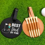 Personalised Cartoon Character Best Dad Mom By Par Golf Tee Storage Bag with Name Christmas Gift for Golfer Golf Player