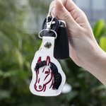 Gepersonaliseerde lederen paard borduurwerk kwastjes kapsel sleutelhanger met naam verjaardag vakantie cadeau voor paardenliefhebbers