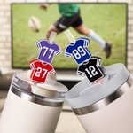 Personalised 3D Football Jersey Reusable Straw Topper Set with Number Charm Accessory for Stanley Tumbler Birthday Gift for Football Fans