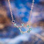 Personalisierte zierliche Sternzeichen Anhänger Halskette mit Geburtssteinen Konstellation Schmuck Geburtstag Jahrestag Geschenk für Frauen