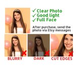 Personalized Portrait Photo Cake Topper Set of 15 Birthday Party Favors Gift for Friends Family