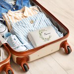 Sac de maquillage personnalisé en cuir PU avec nom et fleur de naissance Waterproof Travel Essentials Birthday Wedding Gift for Women Girls