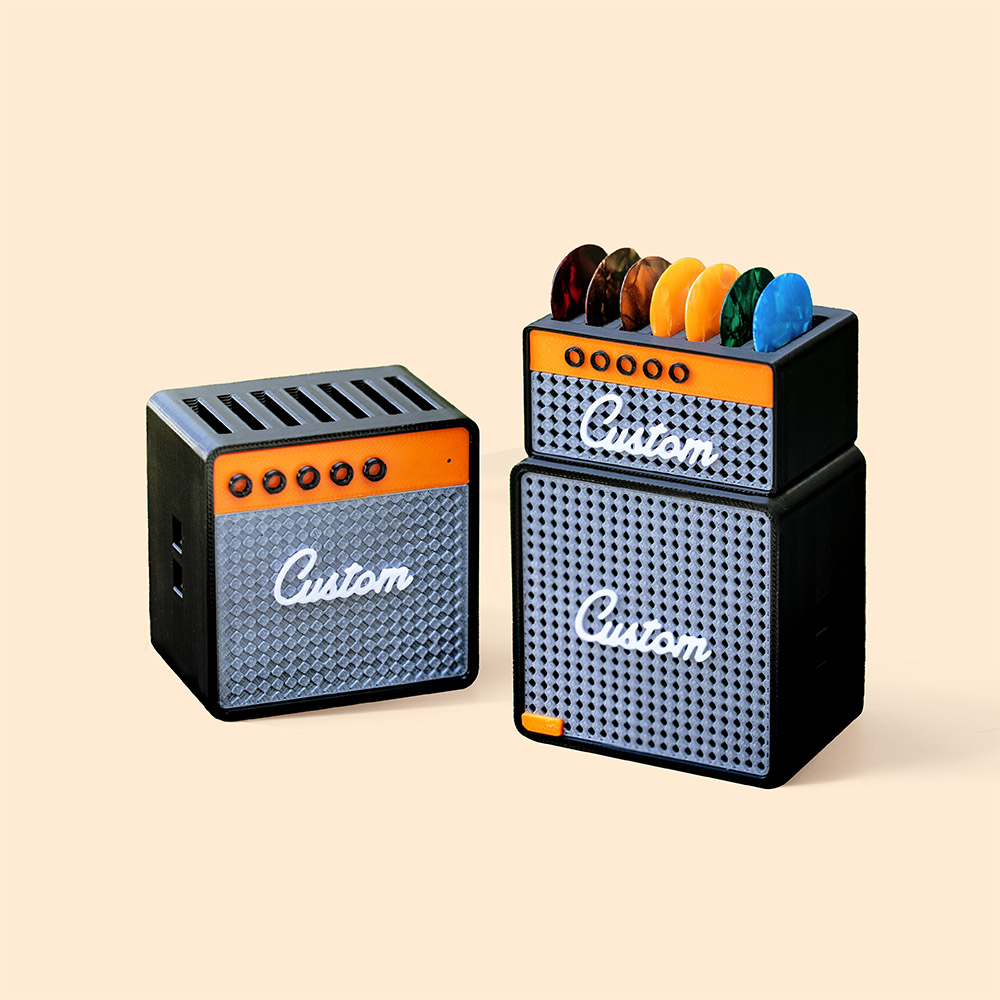Imprimé 3D Personnalisé Design Amplificateur Marshall Support Plectres de Guitare Présentoir avec Nom Cadeau d'Anniversaire pour Joueurs de Guitare Am