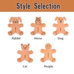 Personalizado 1-10 Gingerbread Man Cat Dog Cookie Adorno de Navidad de madera con el nombre grabado y el título de la decoración del árbol de Navidad de regalo para la familia de los niños