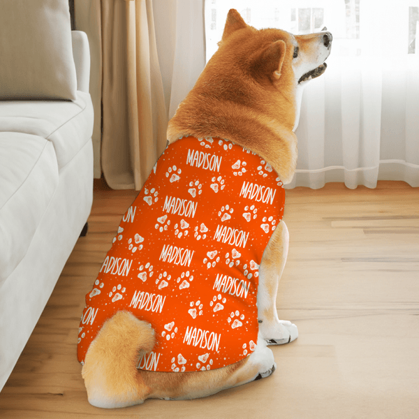 Gepersonaliseerde Multicolor Schattige Poot 100% Katoenen Hondenkleding met Naam Verjaardag Herdenkingsdag Geschenk voor Huisdierliefhebbers Eigenaar