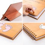 Personalisierte hölzerne Baby-Dusche-Gästebuch mit Namen Datum Fußabdruck Baby-Dusche Geschenk für neugeborene Eltern