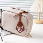 Personalizada Perro Gato Foto Etiqueta de la bolsa de cuero con nombre Regalo de cumpleaños para los amantes de las mascotas