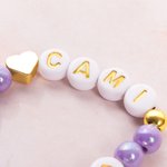 Personalised Ballet Shoe Charm Bead Bracelet with Name Birthday Dance Jewellery Gift for Girls Ballet Lovers