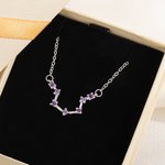 Personalisierte zierliche Sternzeichen Anhänger Halskette mit Geburtssteinen Konstellation Schmuck Geburtstag Jahrestag Geschenk für Frauen