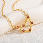 Personalisierte zierliche Sternzeichen Anhänger Halskette mit Geburtssteinen Konstellation Schmuck Geburtstag Jahrestag Geschenk für Frauen