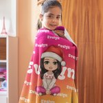 Couverture de Noël personnalisée avec nom Cadeau de Noël pour les enfants et la famille