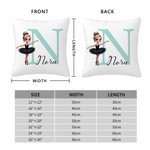 Personalisierte bezaubernde Cartoon Ballett Mädchen weiches Kissen Abdeckung mit Initialen und Namen Home Decor Geburtstag Housewarming Geschenk für B