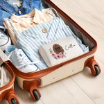 Sac de maquillage personnalisé en cuir avec nom et fleur de naissance Cadeau d'anniversaire pour les filles et les femmes