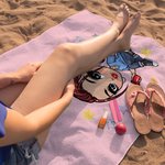 Personalized Cartoon Fashion Girl Birth Flower Quick Dry Oversized Microfiber Beach Towel with Name Summer Travel Essential Birthday Gift for Her