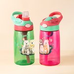 Bouteille d'eau 475 ml personnalisée avec paille et couvercle anti-éclaboussures Back to School Outdoor Accessories Gift for Boys Girls
