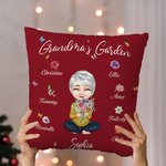 Personalizada de dibujos animados Mujer Nacimiento Flor Bouquet Suave Almohada Funda con 1-8 Kid Nombres Cumpleaños Navidad Regalo para las mujeres