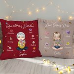 Personalizada de dibujos animados Mujer Nacimiento Flor Bouquet Suave Almohada Funda con 1-8 Kid Nombres Cumpleaños Navidad Regalo para las mujeres